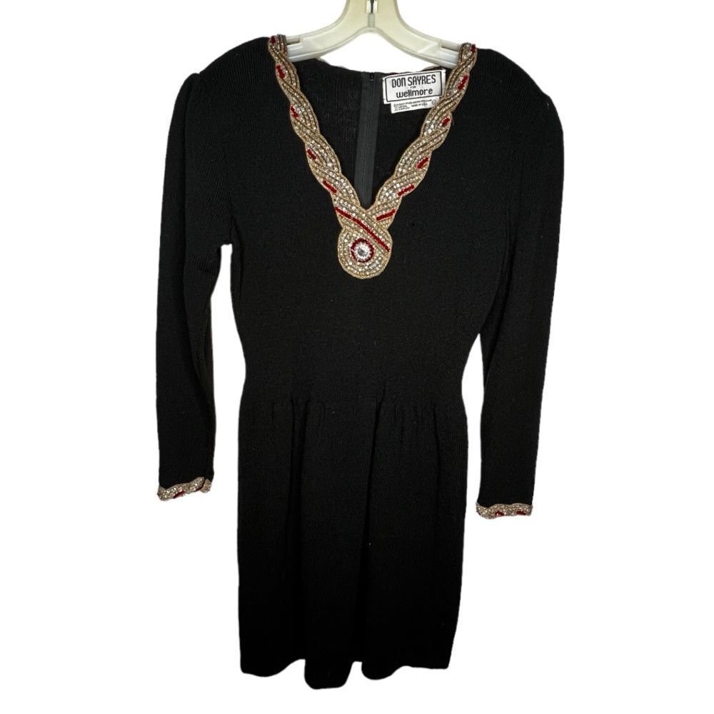 Vintage Don Sayres for Wellmore Beaded Sweater Dress